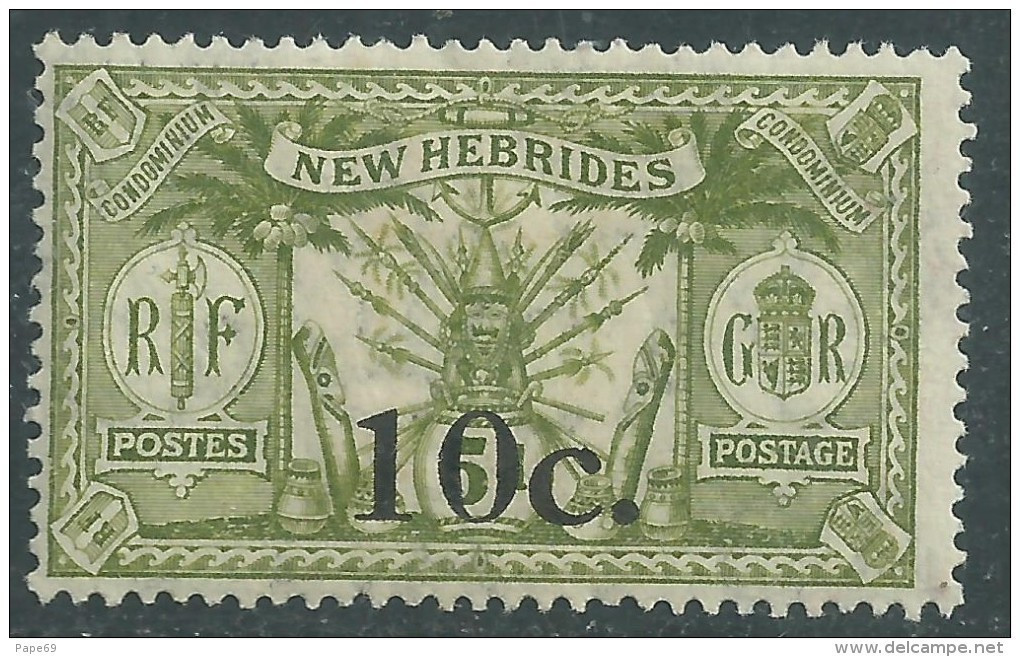 Nouvelles Hébrides N° 61 X Timbre Surchargé  10 C. Sur 5 P. Légende Anglaise  Trace De Charnière  Sinon  TB - Neufs