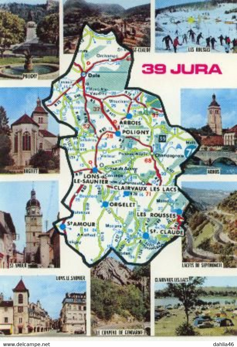 Cpm39_Multivues Du JURA - Ed Combier N° 3 DP000139 - Cartes Géographiques