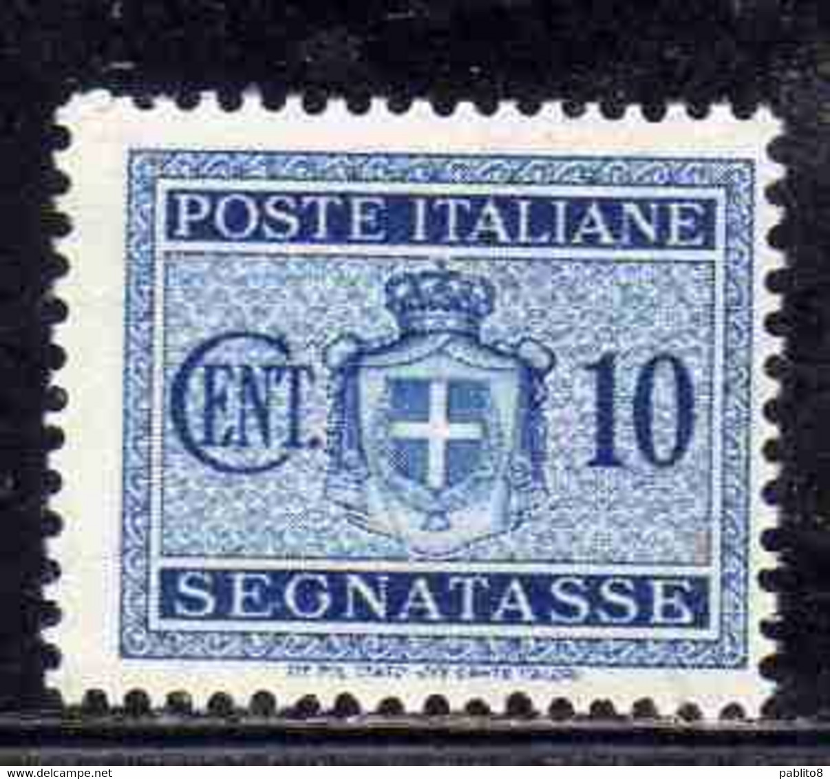 ITALIA REGNO ITALY KINGDOM 1945 LUOGOTENENZA SEGNATASSE POSTAGE DUE TASSE SENZA FILIGRANA UNWATERMARK CENT. 10c MNH - Strafport