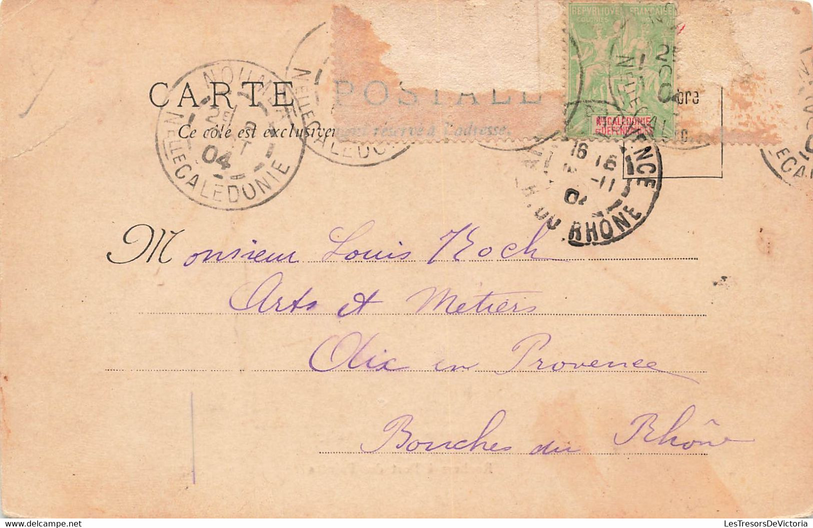 CPA NOUVELLE CALEDONIE - Rochers A Port Des Pointes - Cadre Noir Et Blanc - Oblitéré En 1904 - Nouvelle-Calédonie