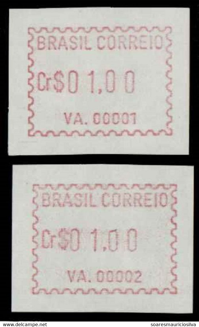 Brazil 1981 RHM-SE-2 Automat Stamp Frama Number VA.00001 E VA.00002 Machine Franking Label Unuseds - Franking Labels