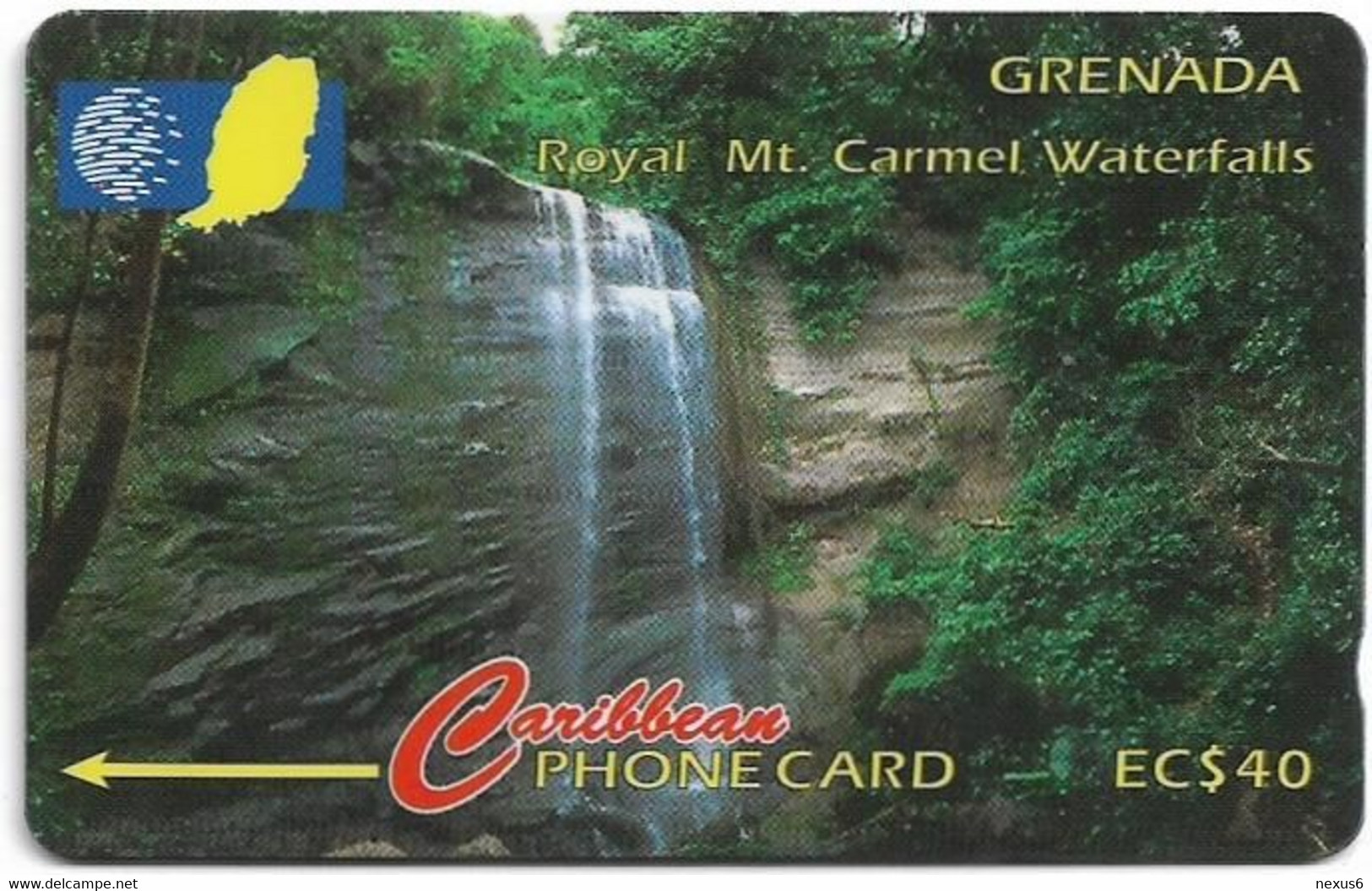 Grenada - C&W (GPT) - Royal Mt Carmel Waterfalls - 13CGRA - 1995, 40EC$, 14.100ex, Used - Grenada