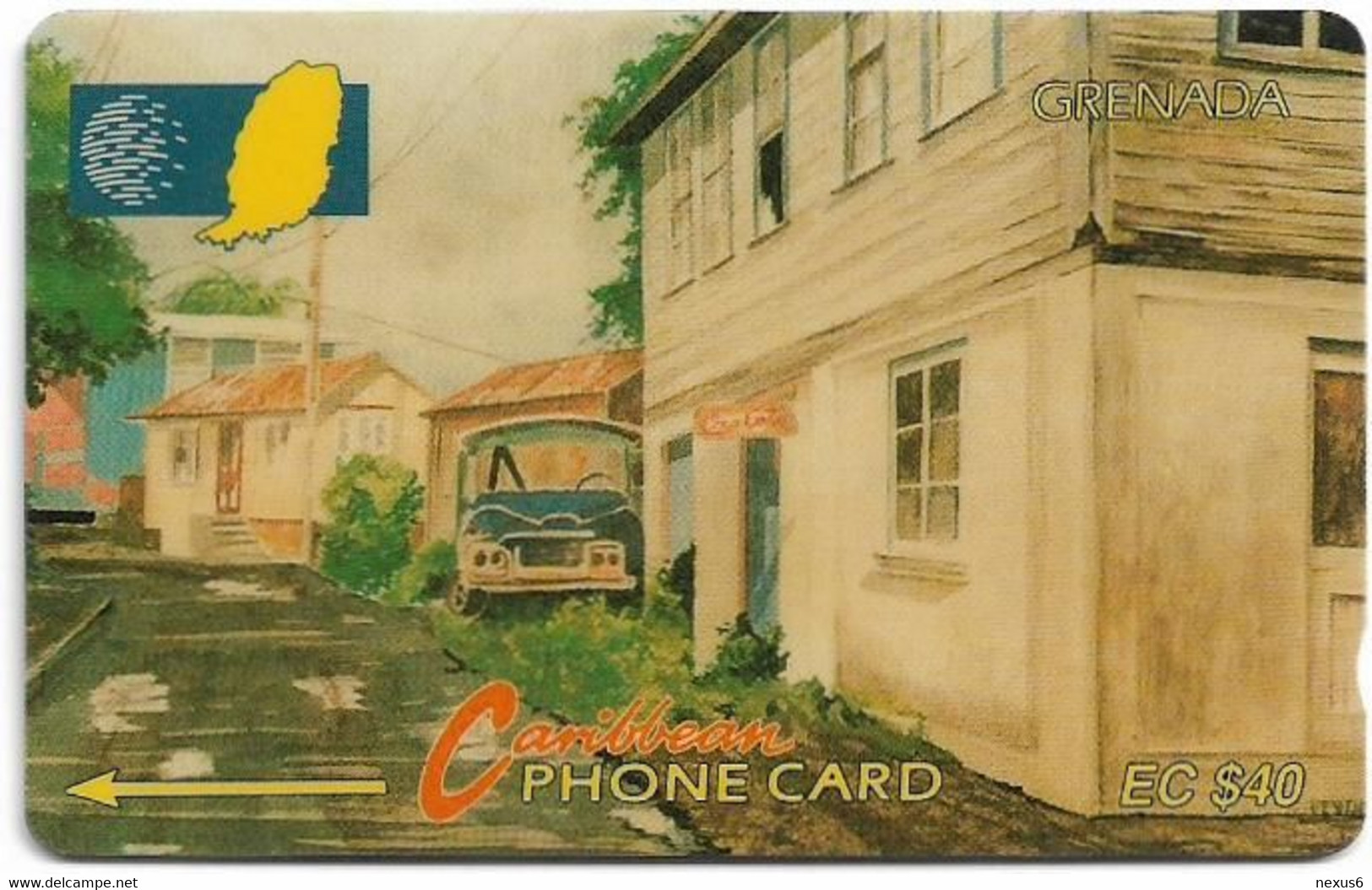 Grenada - C&W (GPT) - Street Scene Gouvyave - 6CGRC - 1993, 10.000ex, Used - Grenada