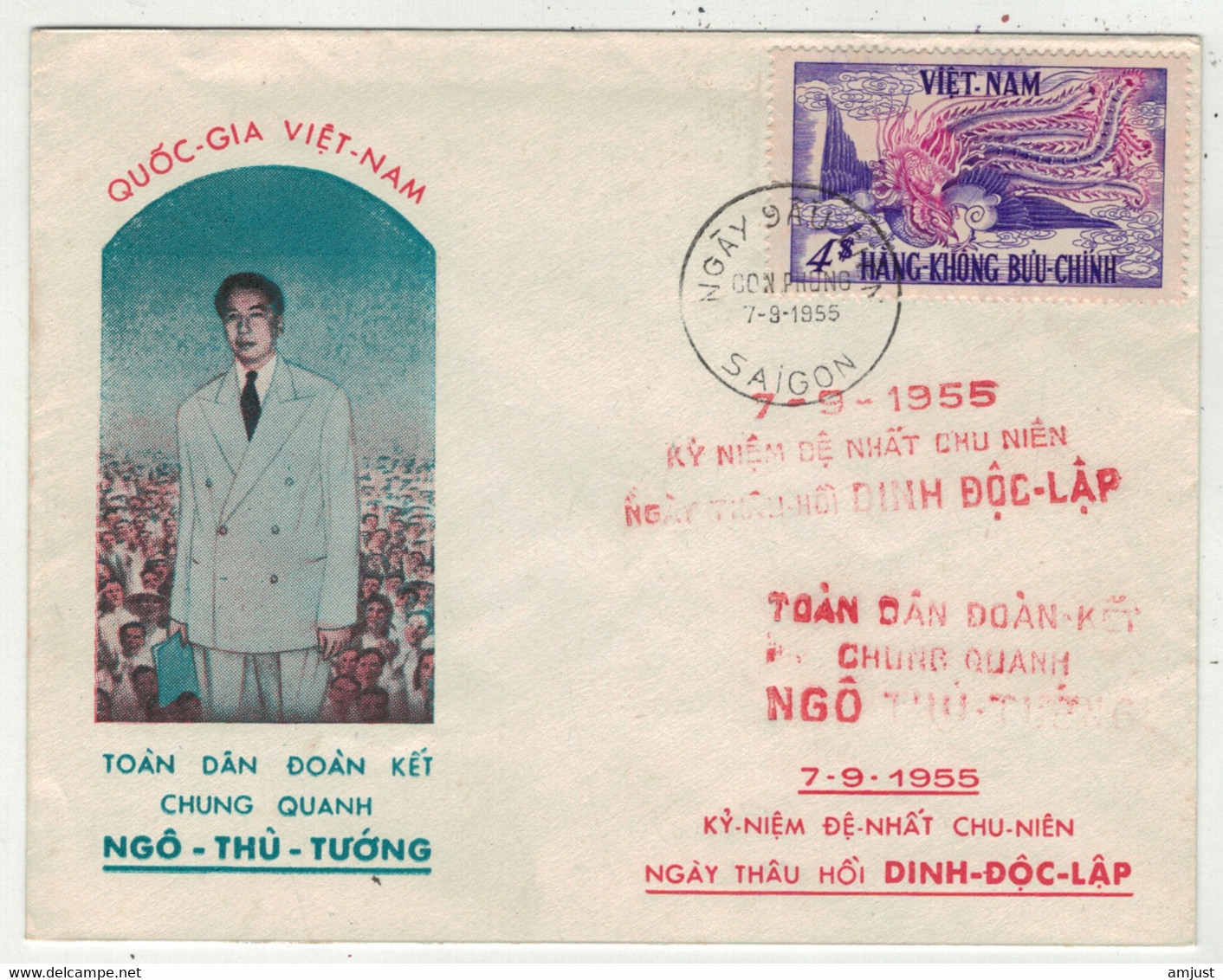 Viêt-Nam // Vietnam // Lettre  1er Jour Du 7.09.1955 - Vietnam