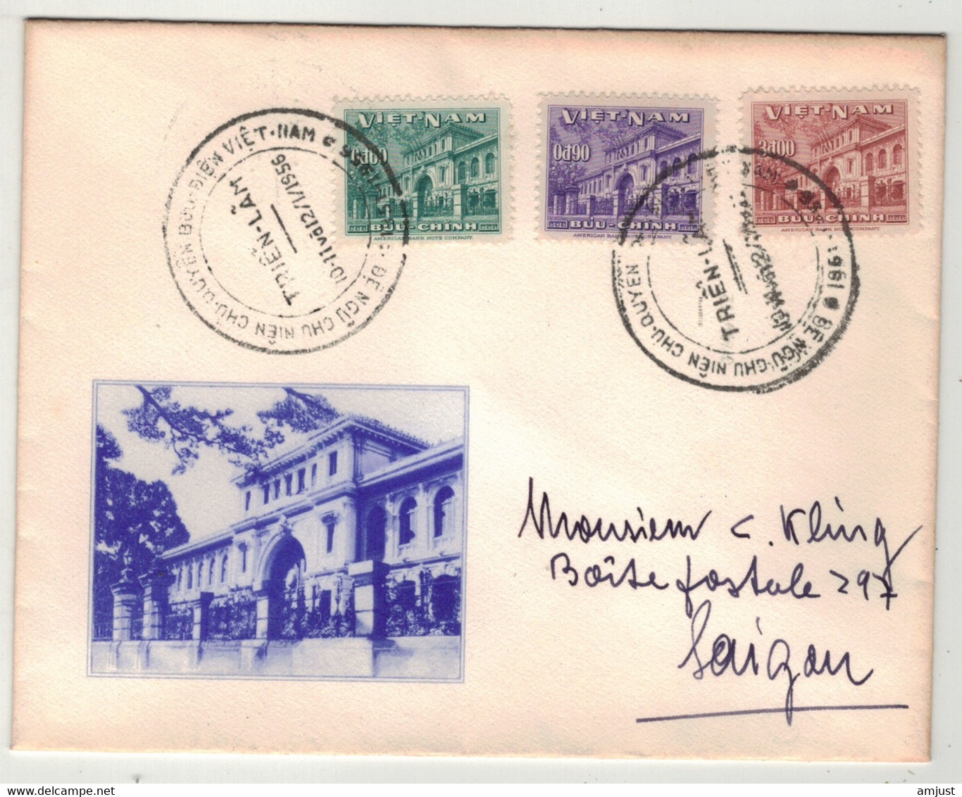 Viêt-Nam // Vietnam // Lettre 1er Jour  Pour Saigon,du 11-12.01.1956 - Vietnam