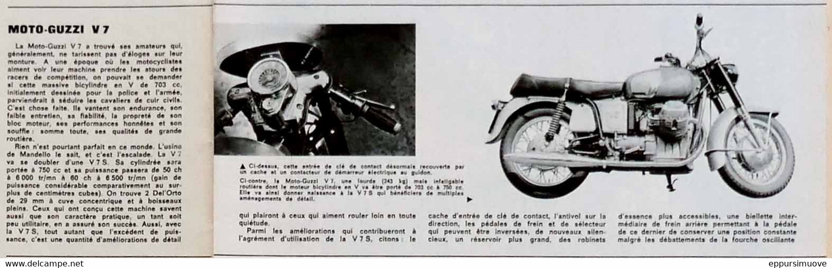 Article Papier MOTO GUZZI V7 Juin 1969 AM 277 - Non Classificati