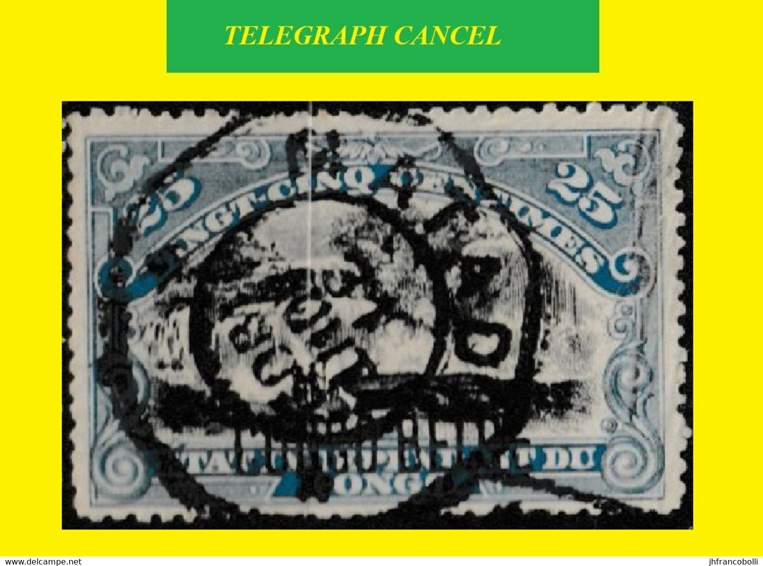 1909 CONGO FREE STATE / ETAT IND. DU CONGO : (octogonal) MATADI TELEGRAPH CANCEL ON EIC 043PT BLUE FALLS - Telegrams