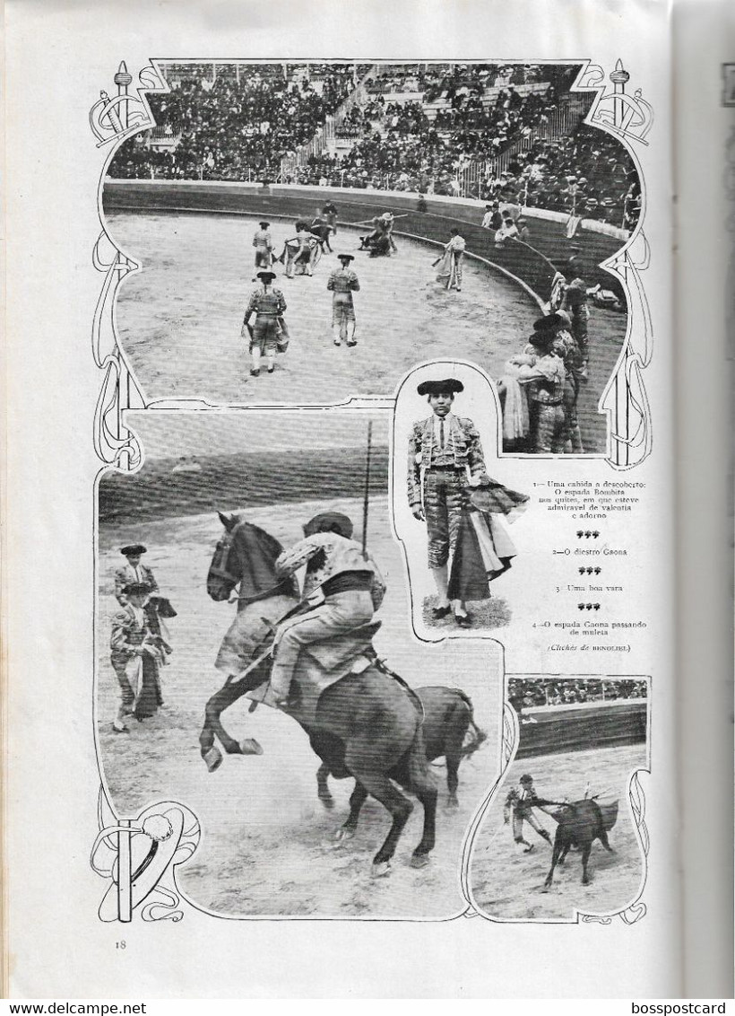 Almourol Tancos Figueira da Foz Porto Lisboa Corrida Toros Course Taureaux Ilustração Portuguesa Nº 176, 1909 Portugal