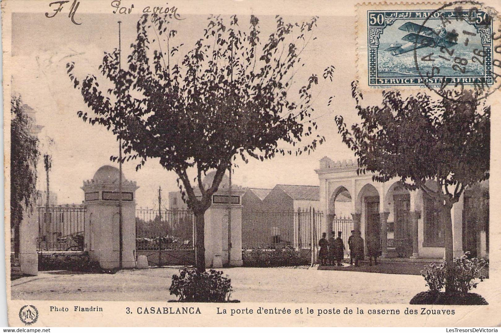 CPA MAROC - CASABLANCA - La Porte D'entrée Et Le Poste De La Caserne Des Zouaves - MILITARIAT - Casablanca