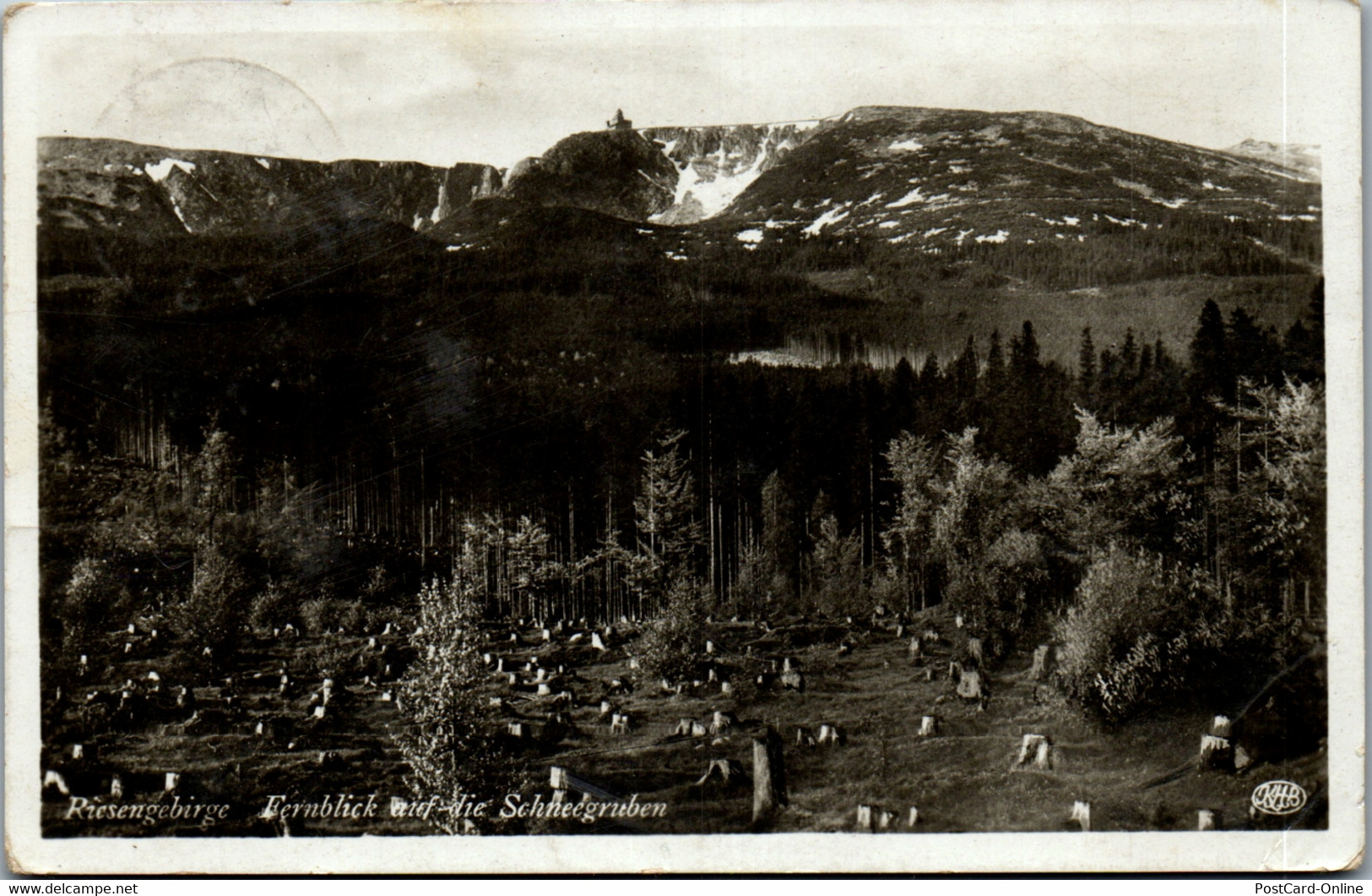 38990 - Deutschland - Schlesien , Riesengebirge , Fernblick Auf Die Schneegruben - Gelaufen 1935 - Schlesien