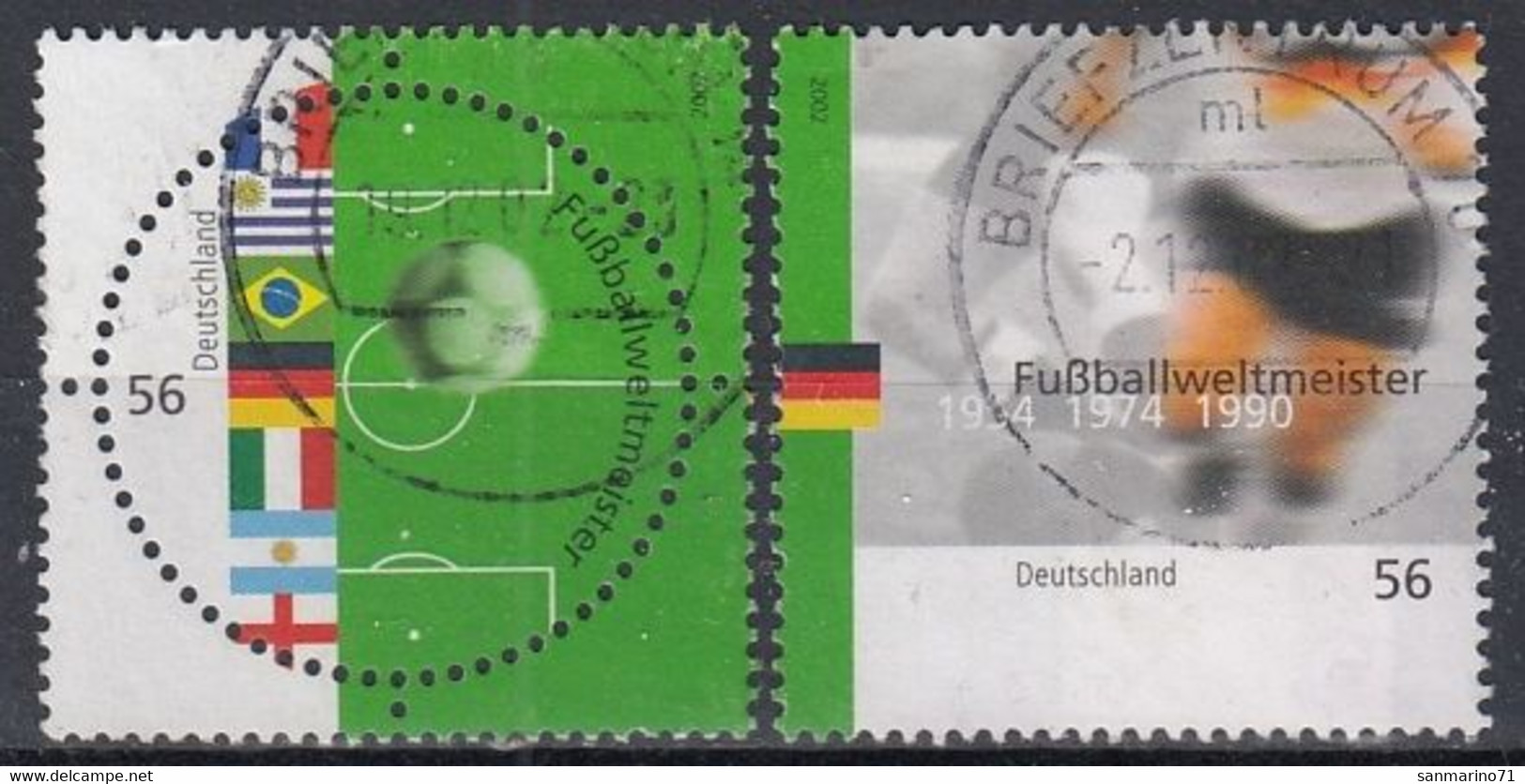 GERMANY Bundes 2258-2259,used,falc Hinged,football - Usati