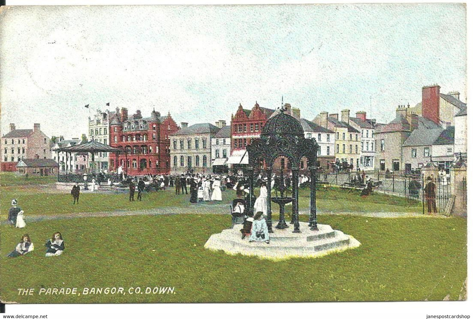 THE PARADE - BANGOR - COUNTY DOWN - HARTMANN COLOURED POSTCARD WITH GOOD BANGOR POSTMARK - Down