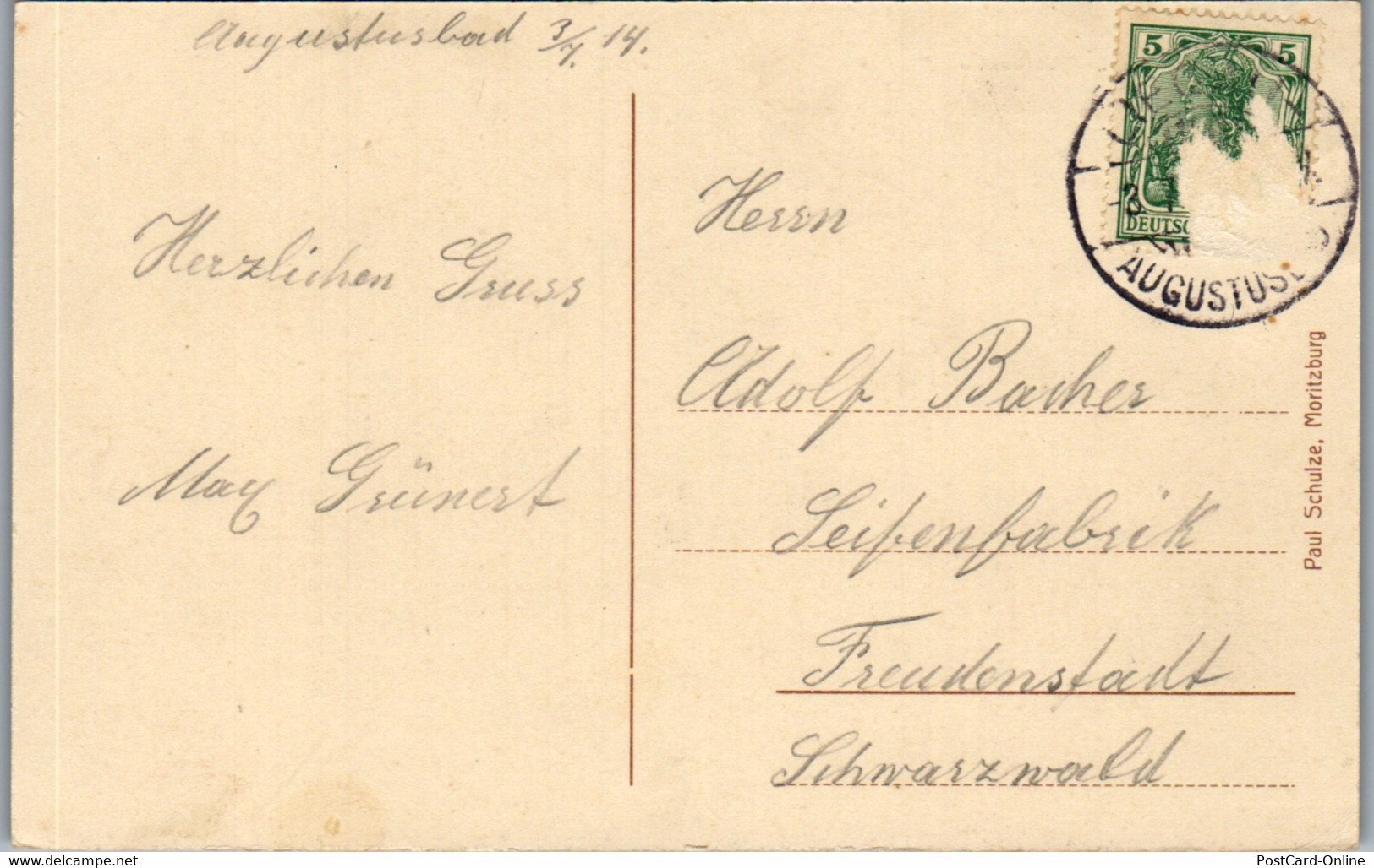 39068 - Deutschland - Liegau , Gruss Aus Augustusbad - Gelaufen 1914 - Radeberg