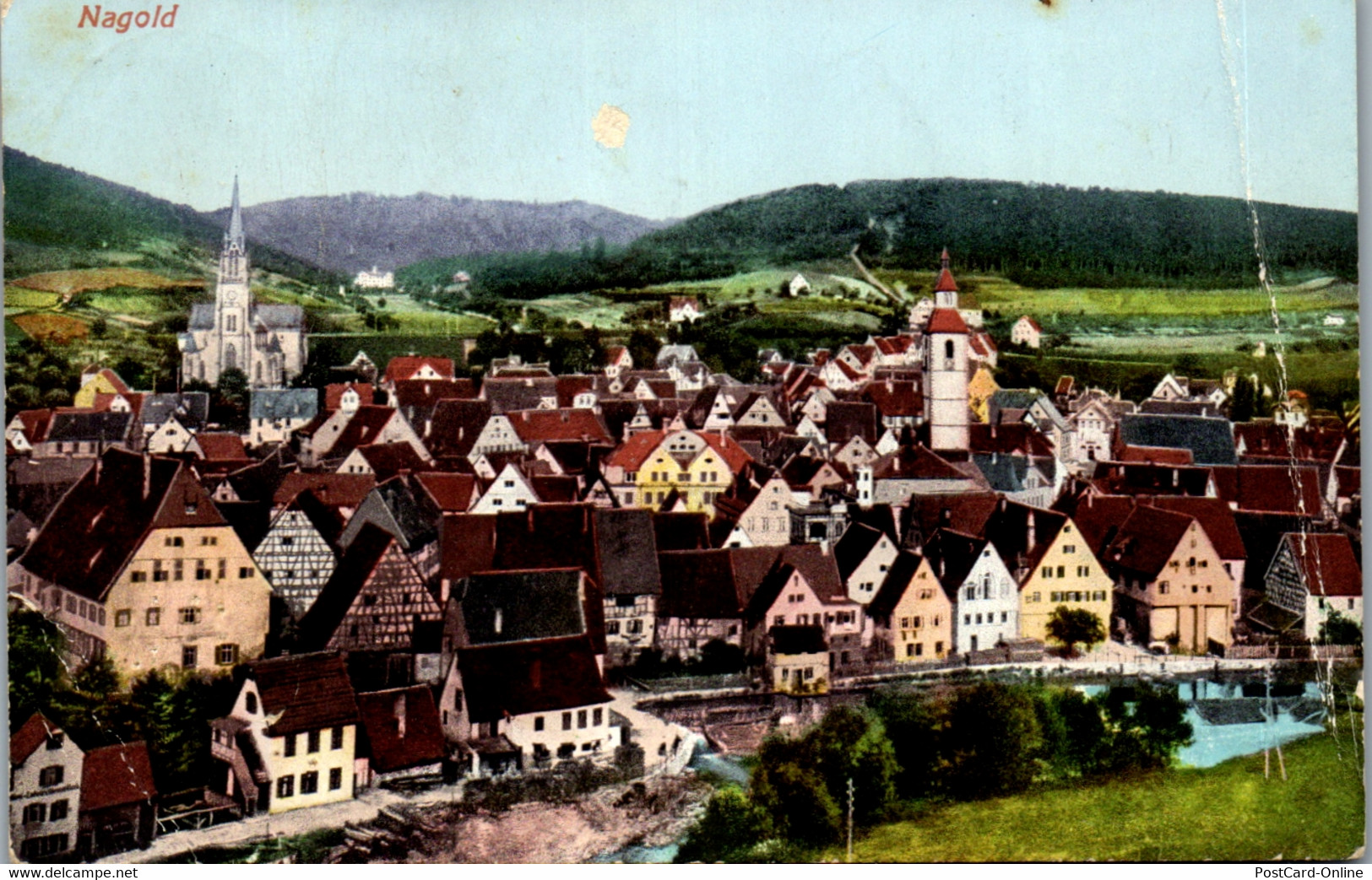 39084 - Deutschland - Nagold , Panorama - Gelaufen 1909 - Nagold