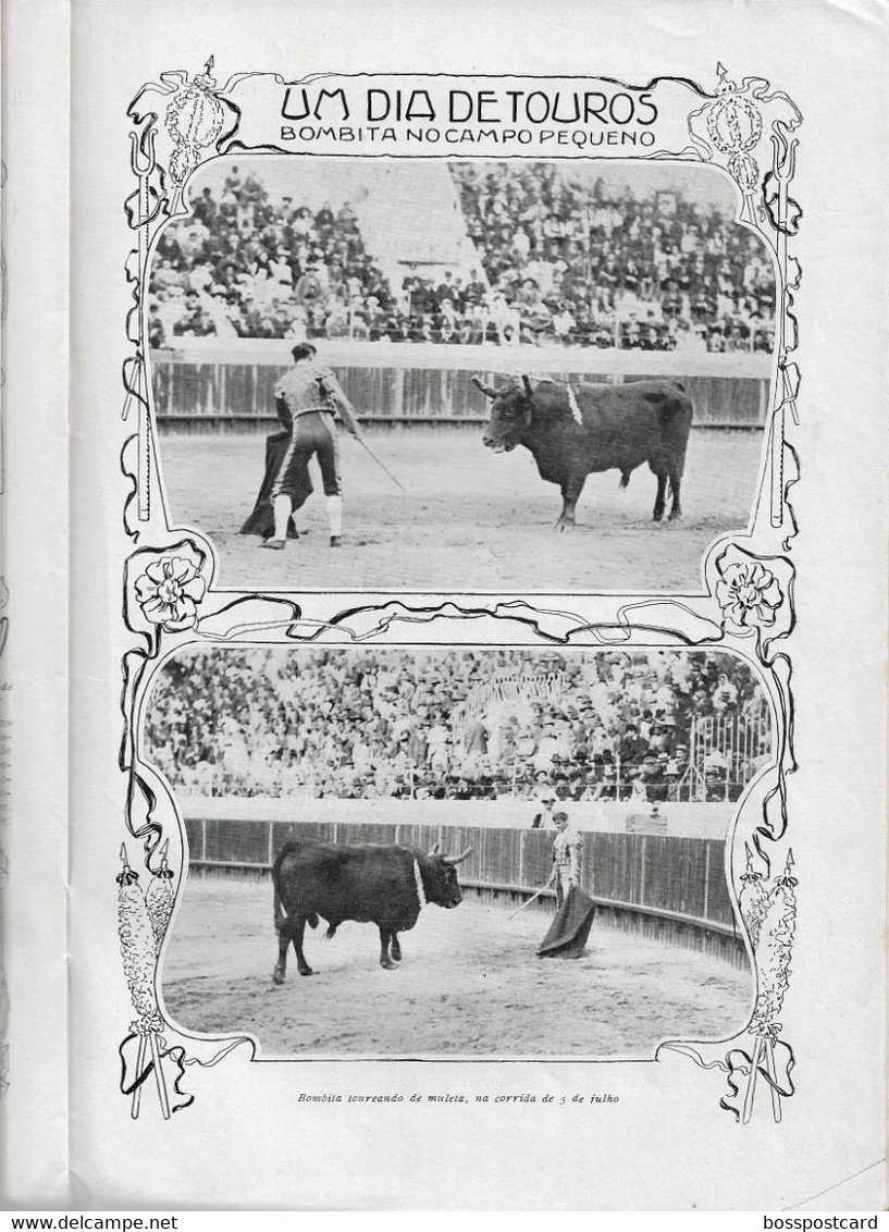 Lisboa Coimbra Monarquia Tourada Corrida Toros Course Taureaux Redacção Ilustração Portuguesa Nº 125, 1908 Portugal