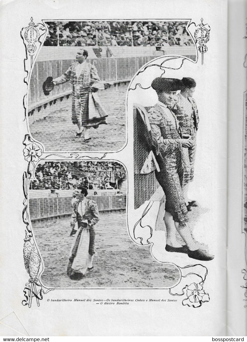 Lisboa Coimbra Monarquia Tourada Corrida Toros Course Taureaux Redacção Ilustração Portuguesa Nº 125, 1908 Portugal