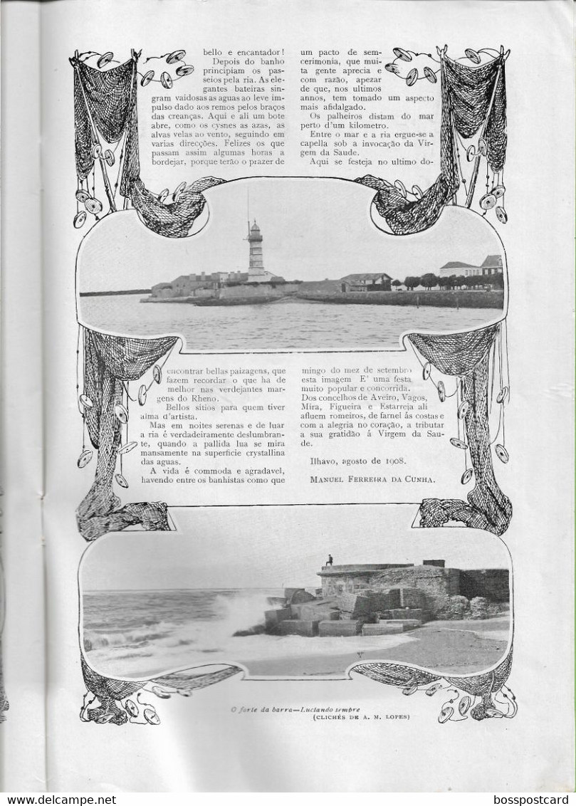 Figueira da Foz Estoril Cascais Vila Conde Gerês Funchal Aveiro Açores Ilustração Portuguesa Nº 130, 1908 Portugal