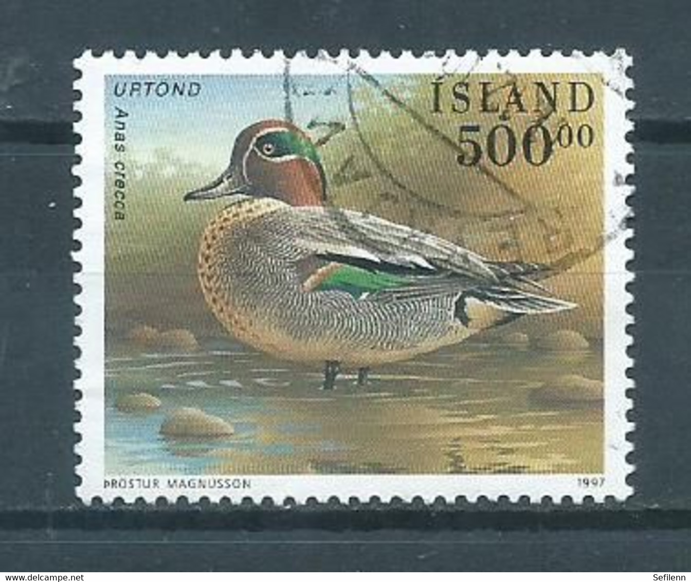 1997 Iceland Duck,ente,eend,birds,oiseaux 500.00 Used/gebruikt/oblitere - Usados