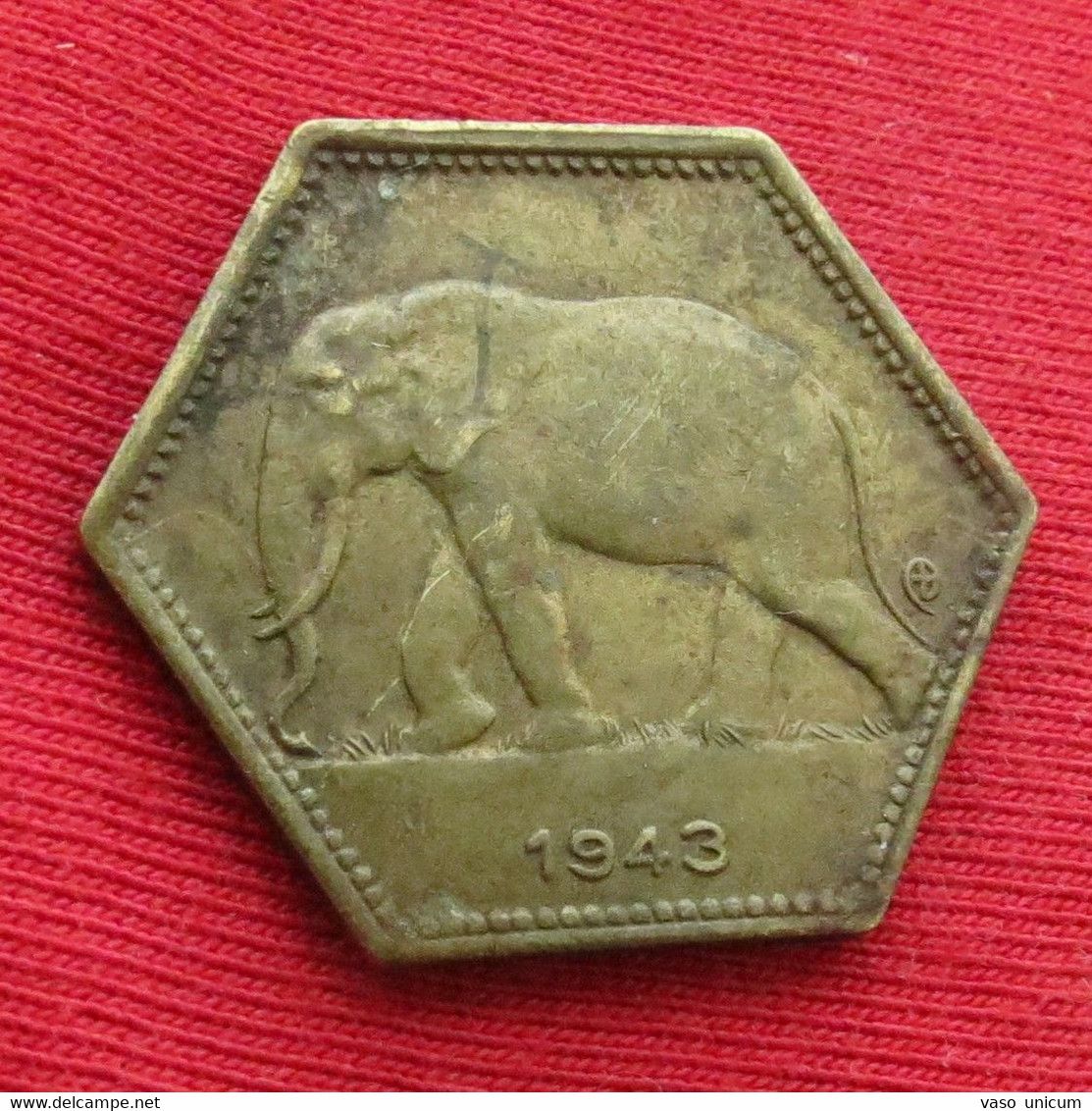 Congo Belgian 2 Francs 1943  Belgish  #1 - Other & Unclassified