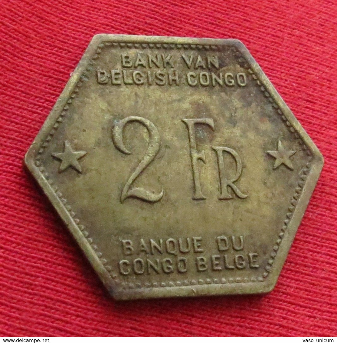 Congo Belgian 2 Francs 1943  Belgish  #1 - Andere & Zonder Classificatie