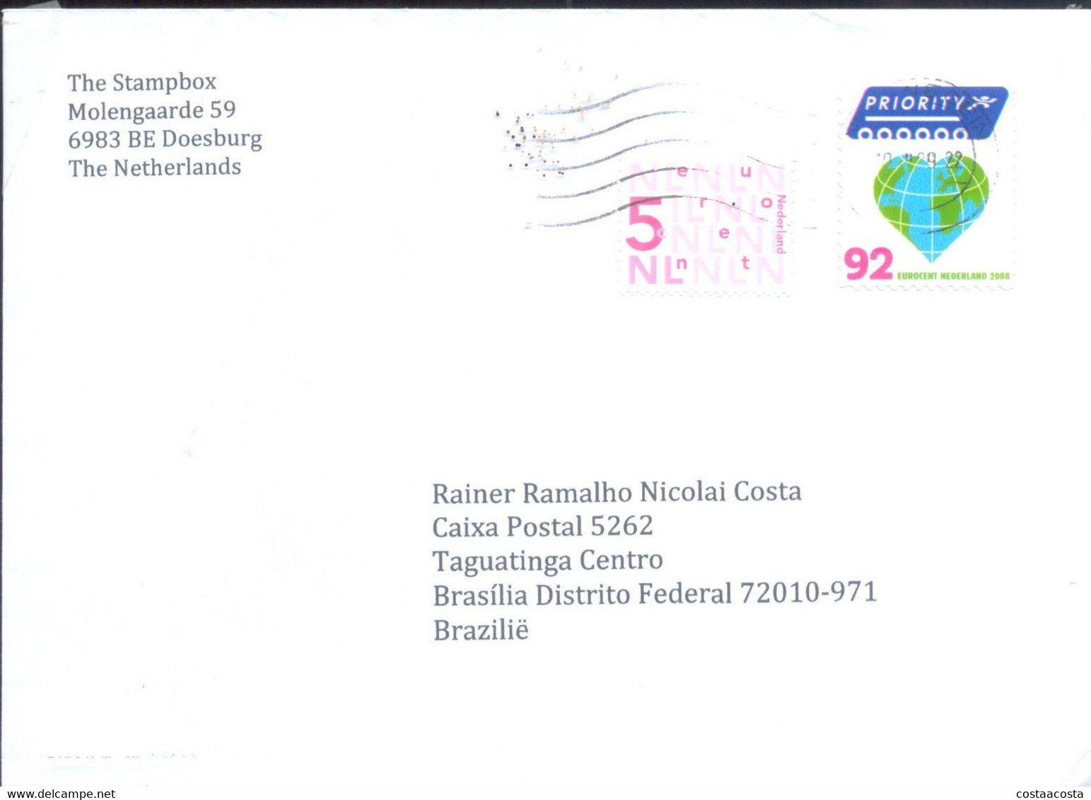 Cover - Holanda  To Brazil - Covers & Documents