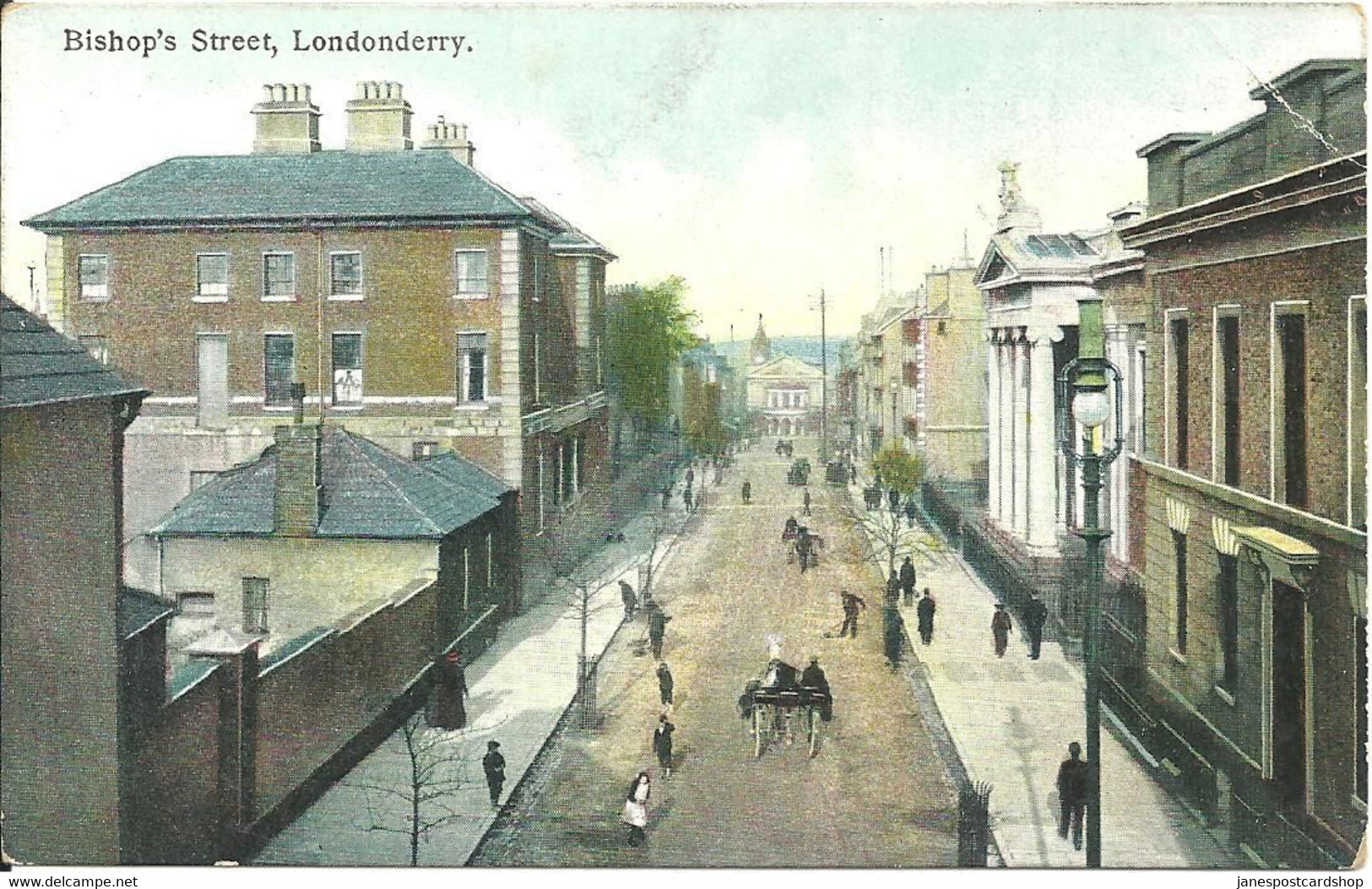 COLOURED POSTCARD - BISHOPS STREET - LONDONDERRY - UNPOSTED - Londonderry