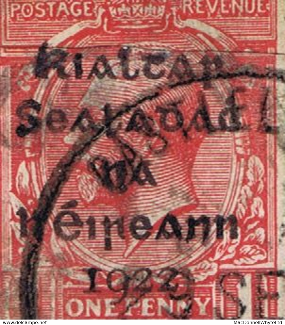 Ireland 1923 Postal Fraud Cork Two Dollard Rialtas 1d Reused On Piece CASTLELYONS FERMOY 29 SEP.23 - Gebraucht