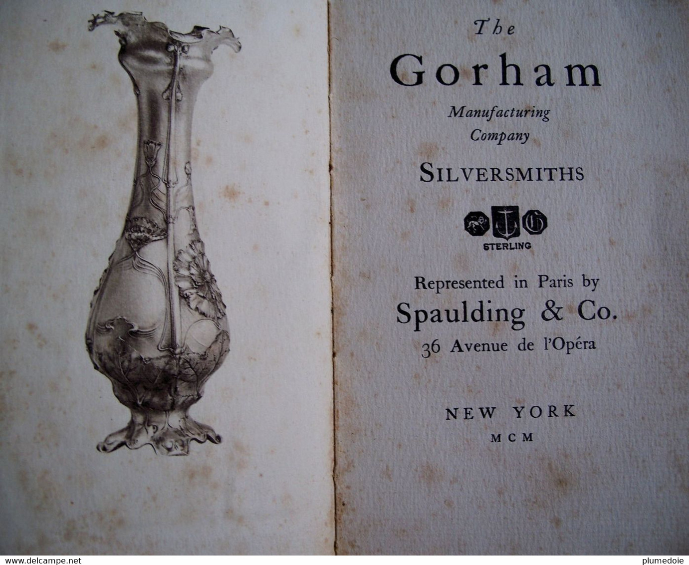 RARE BOOK , GORHAM MANUFACTURING COMPANY SILVERSMITHS , 1900 , Livret Catalogue ORFEVRE ARGENTERIE , Edition Originale - Art