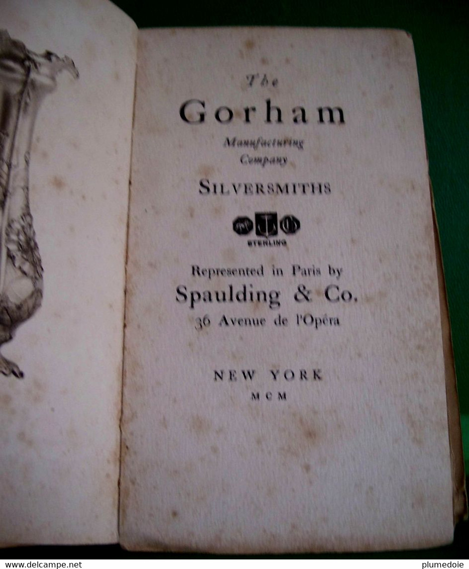 RARE BOOK , GORHAM MANUFACTURING COMPANY SILVERSMITHS , 1900 , Livret Catalogue ORFEVRE ARGENTERIE , Edition Originale - Art