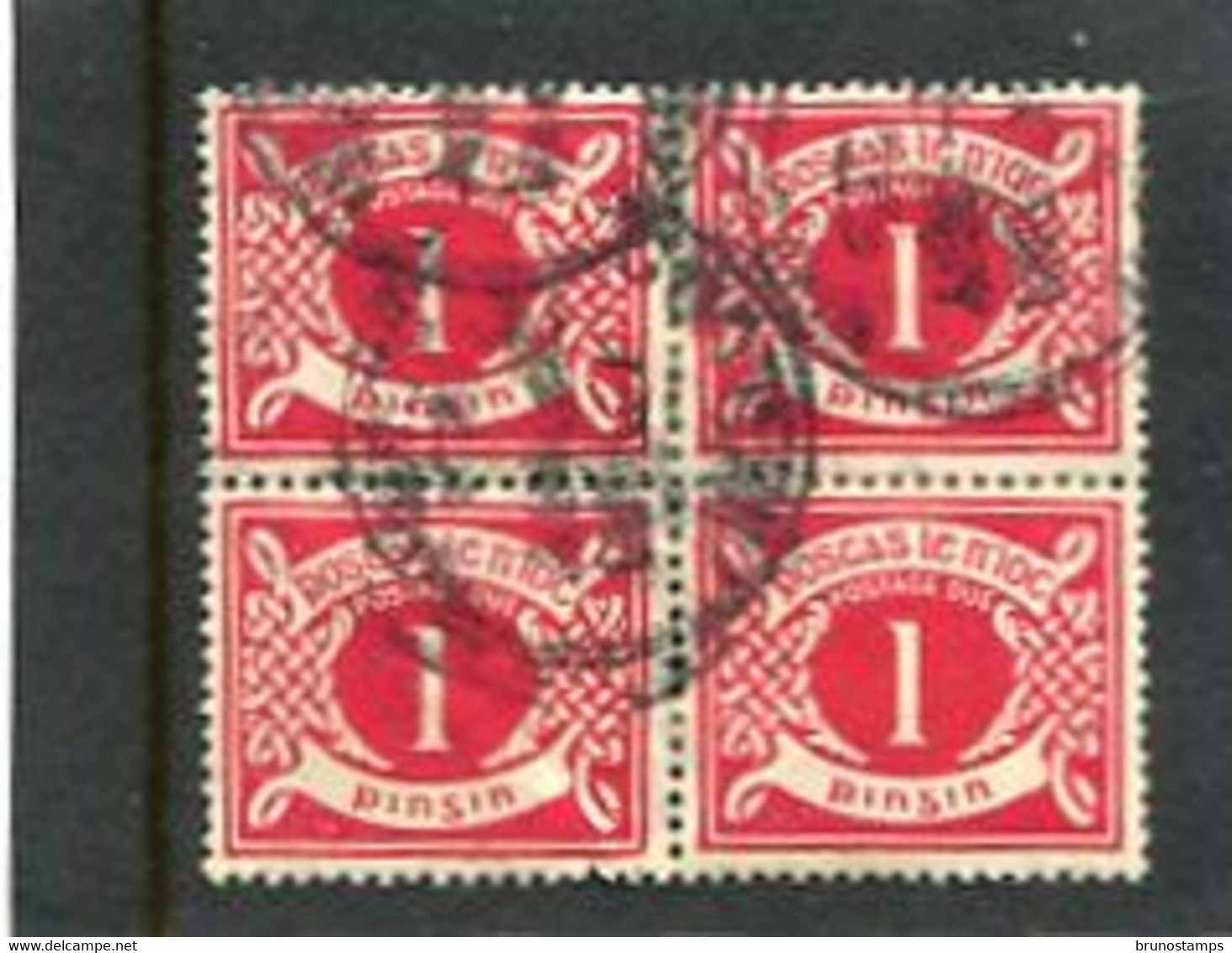 IRELAND/EIRE - 1925  POSTAGE DUE  1d RED  SE WATERMARK  BLOCK OF 4 FINE USED - Impuestos