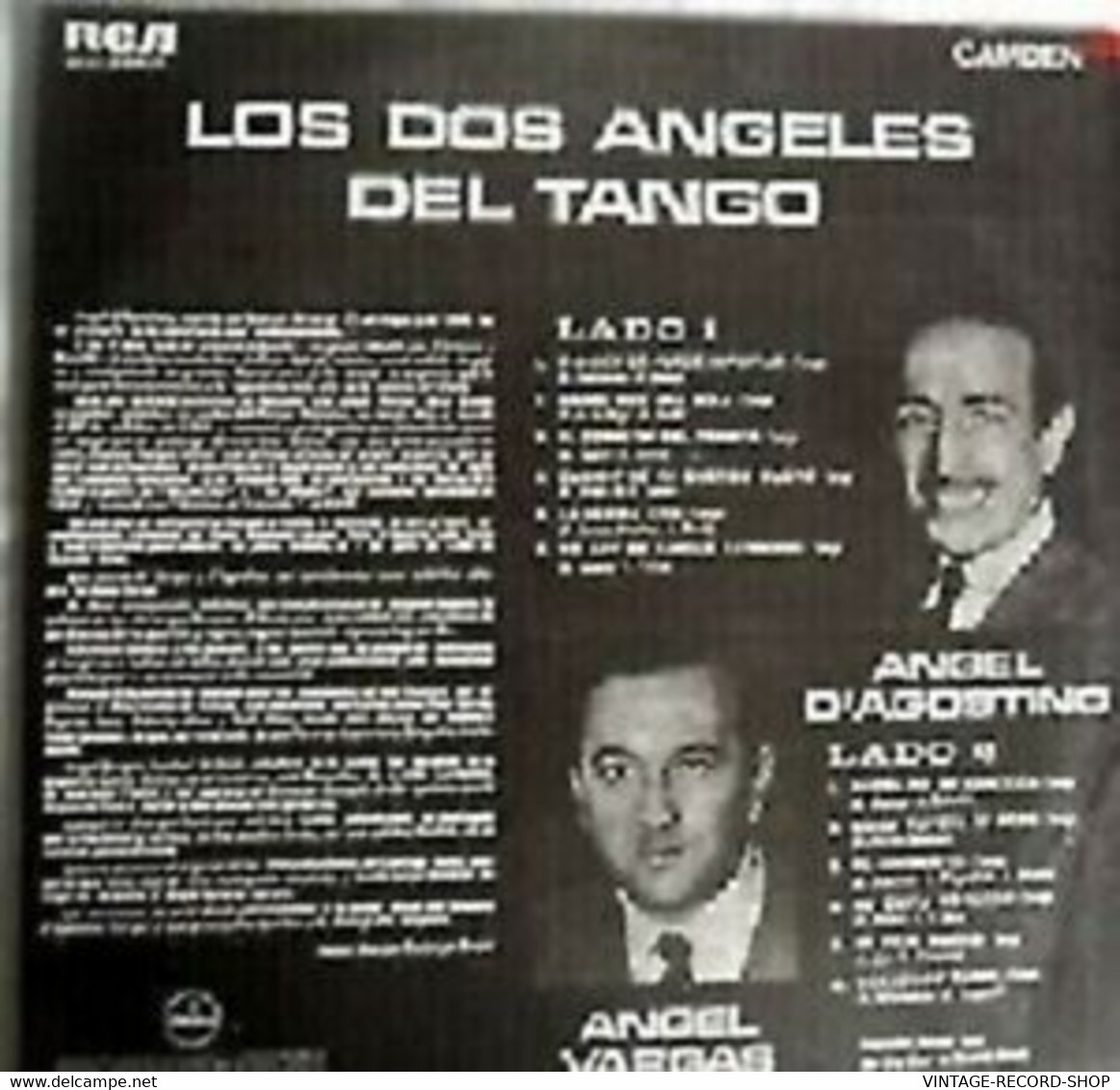 ANGEL DAGOSTINO ANGEL VARGAS-LOS DOS ANGELES DEL TANGO CAMDEN/RCA - Autres - Musique Espagnole