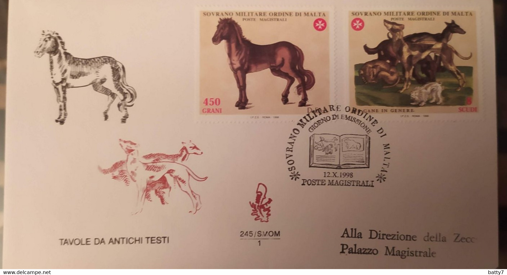 SMOM 1998 TAVOLE DA ANTICHI TESTI - FDC VENETIA - Sovrano Militare Ordine Di Malta