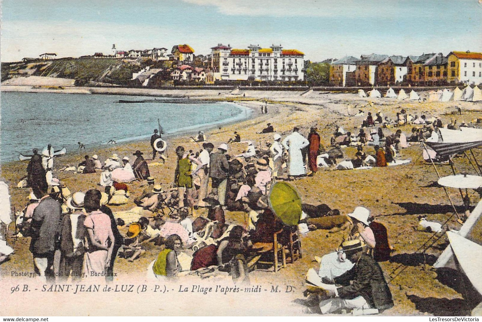 CPA France - Pyrénées Atlantiques - Saint Jean De Luz - La Plage L'Après Midi - M. D. - Colorisée - Darcel Delbey Ed. - Saint Jean De Luz