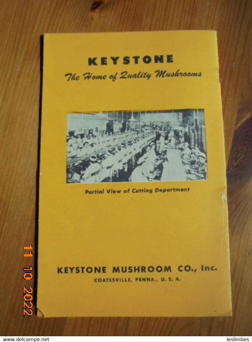 Keystone Canned Mushrooms And How To Serve Them. Keystone Mushroom Company, Inc. 1945 - Américaine