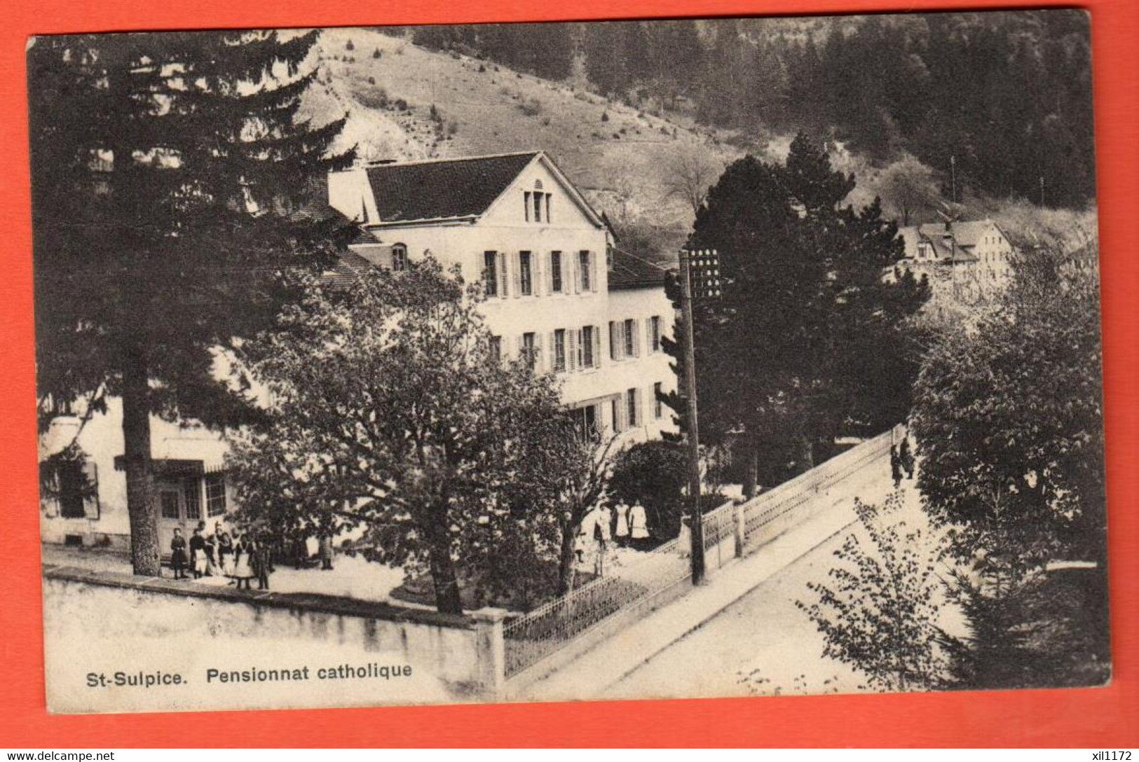 ZSI-19 Saint-Sulpice Val-de-Travers  Pensionnat Catholique. Circ. 1912 Vers Beaune. Timbre Manque - Travers