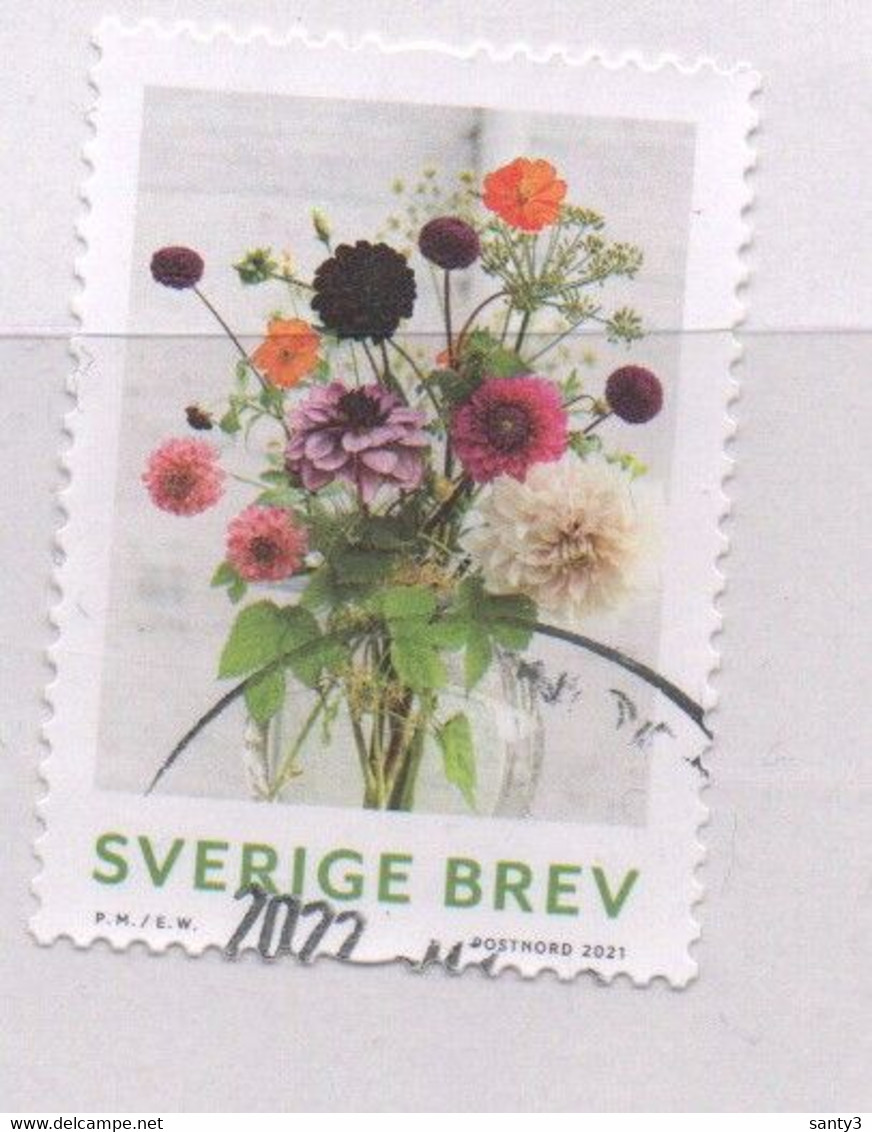 Zweden 2021 Yv 3365 Bloemen, Mooi Gestempeld - Usados