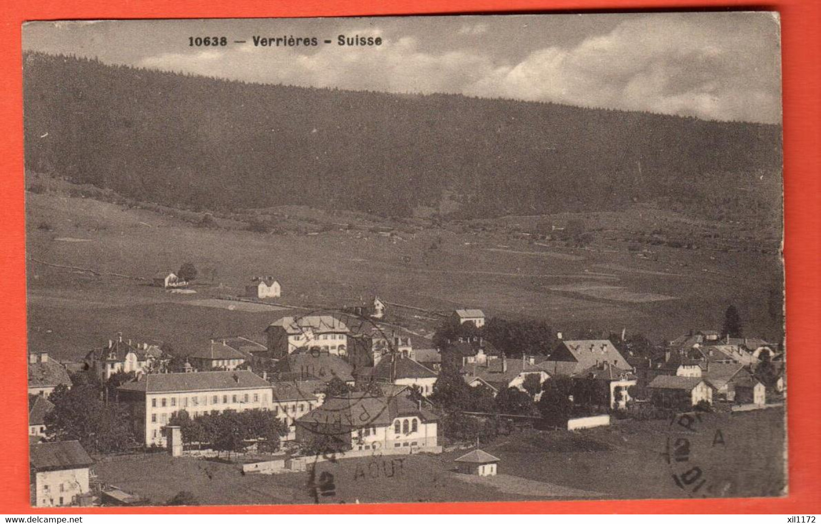 ZSI-34 Les Verrières-Suisse Vue Générale Circulé 1919 Vers Paris  Phototypie 10638 Légère Cassure - Les Verrières