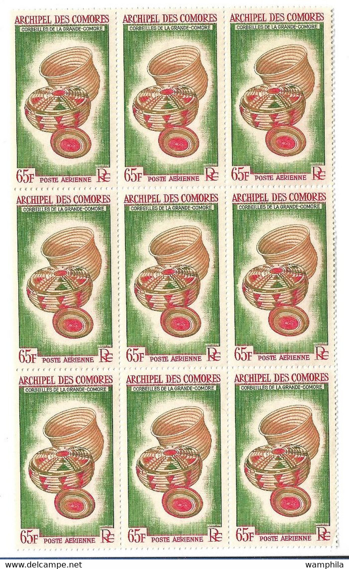 Comores P.A N°8** Bloc De 9 Timbres, Artisanat, Cote 45€. - Unused Stamps