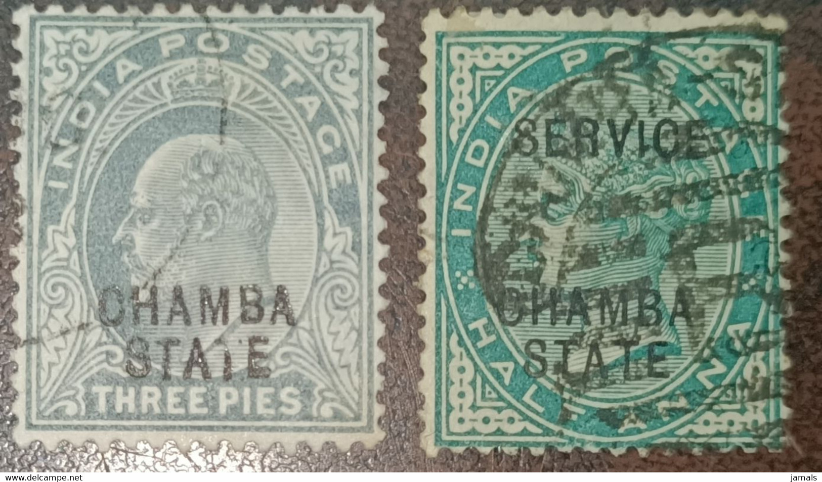 India, Chamba State, Error, T Broken, Mint Inde Indien As Scan - Chamba