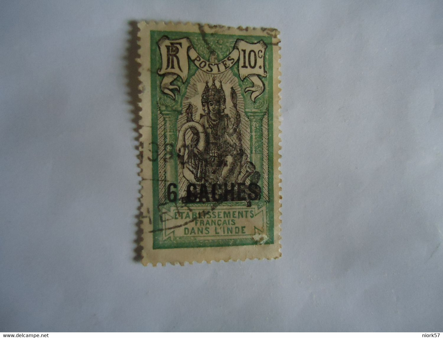 INDIA   FRANCE USED STAMPS 1922 OVERPRINT CACHES  WITH POSTMARK - Otros & Sin Clasificación