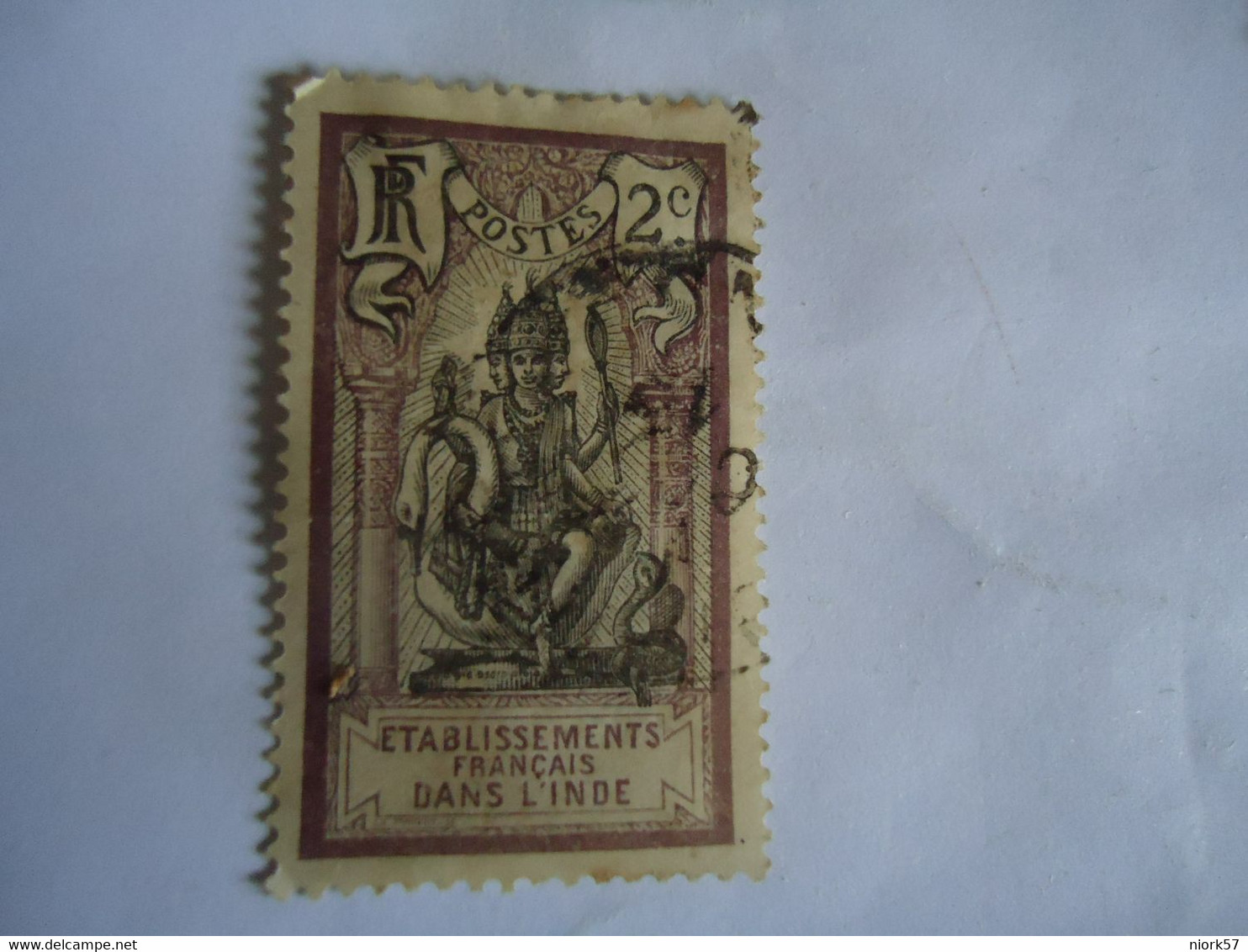 INDIA   FRANCE USED STAMPS  WITH POSTMARK - Other & Unclassified