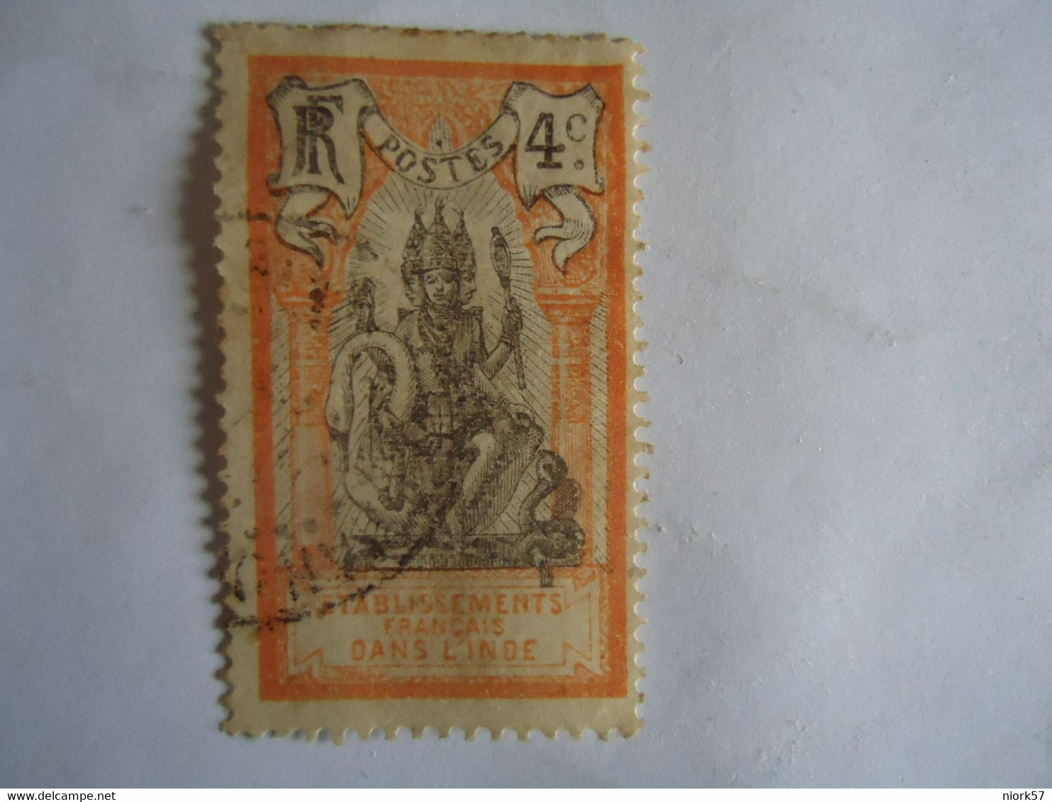 INDIA   FRANCE USED STAMPS  WITH POSTMARK - Other & Unclassified