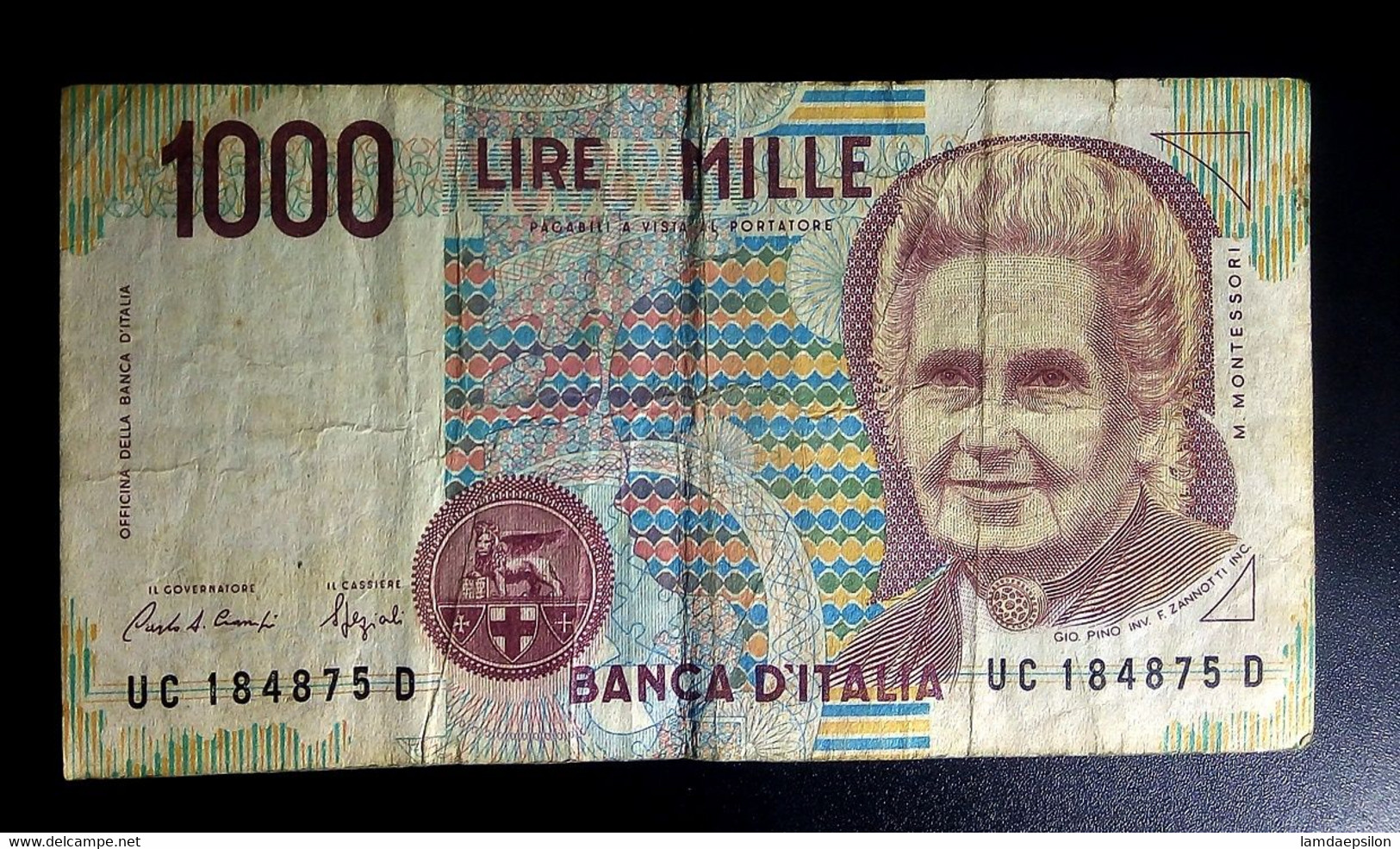 A7  ITALIE   BILLETS DU MONDE   ITALIA  BANKNOTES  1000  LIRE 1990 - [ 9] Verzamelingen