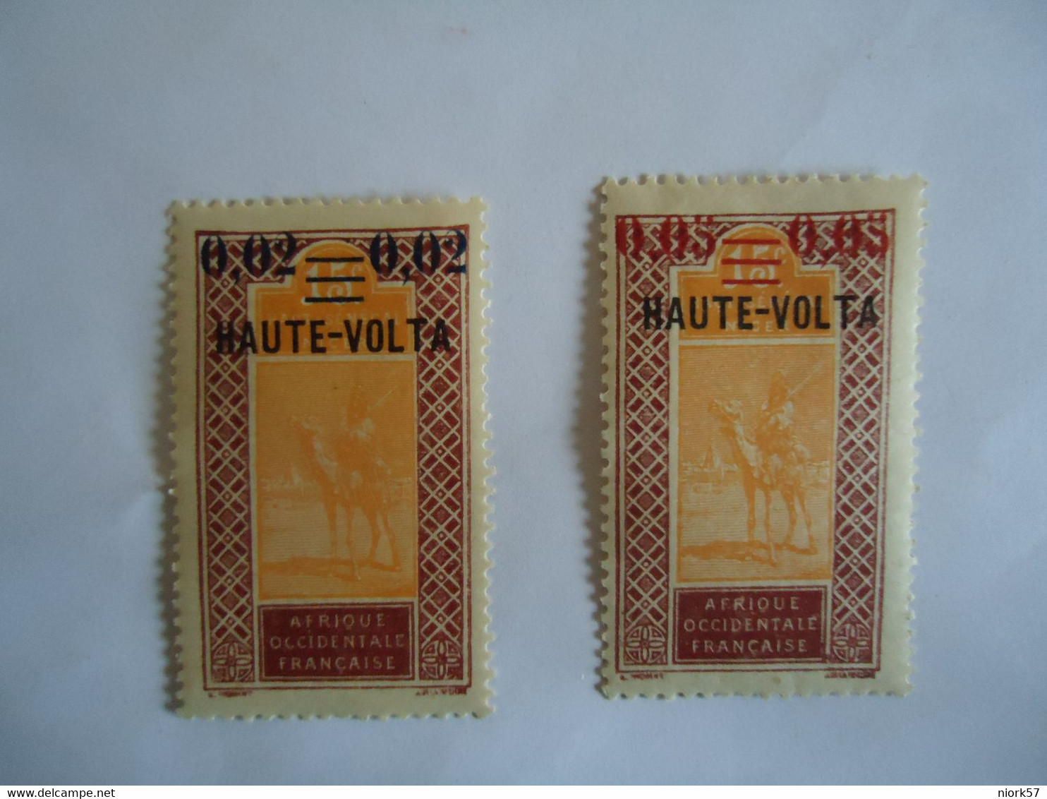 UPPER VOLTA   MLN  STAMPS 2 CAMELS 1922 OVERPRINT - Other & Unclassified