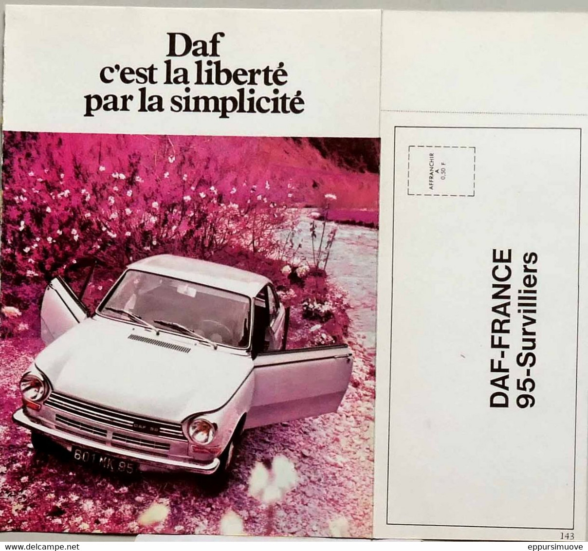 Publicité Papier VOITURE DAF Dépliant 2 Volets    Avril 1971 FL - Werbung