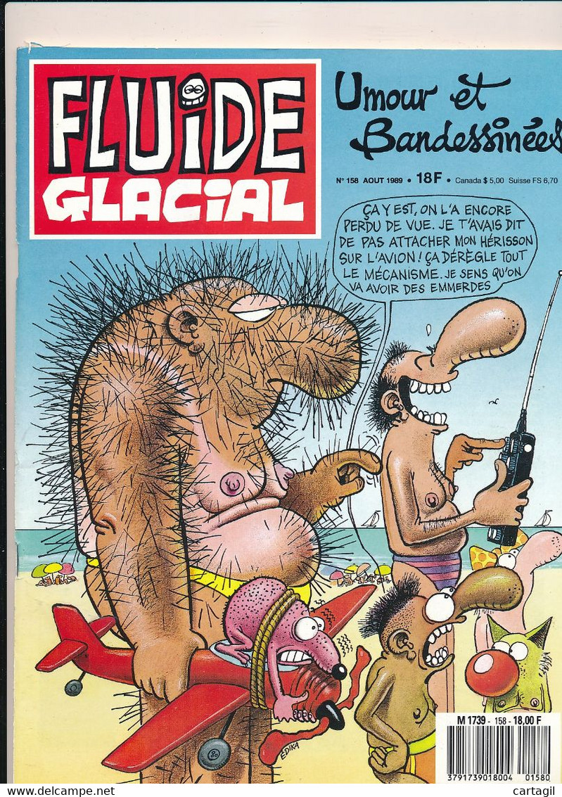 Livres, BD,  Revues -Revue"FLUIDE GLACIAL" N°158-Août 1989-Umour Et Bandessinées (détails Description Et Scan) - Fluide Glacial