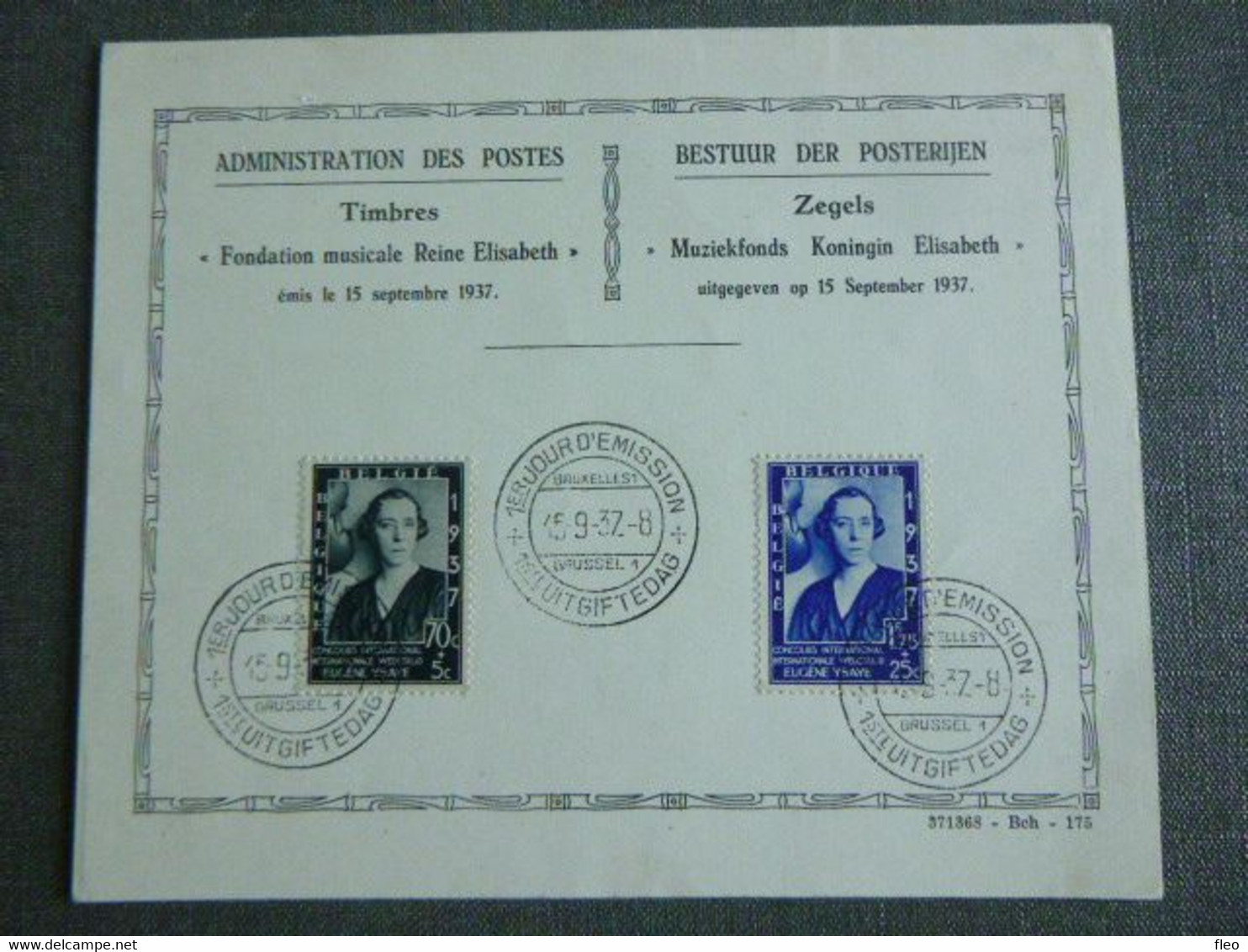 BELG.1937 456-457 FDC Card : ELISABETH - ....-1951