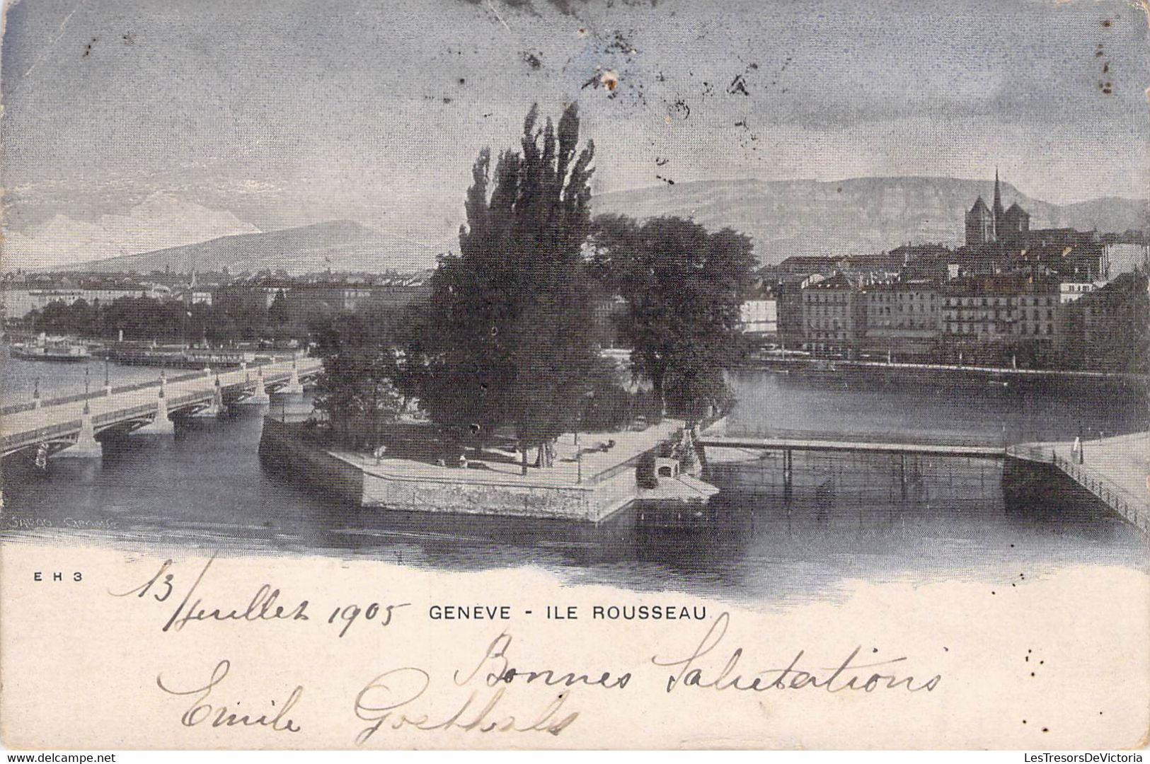 CPA SUISSE - Genève - Ile Rousseau - Genève