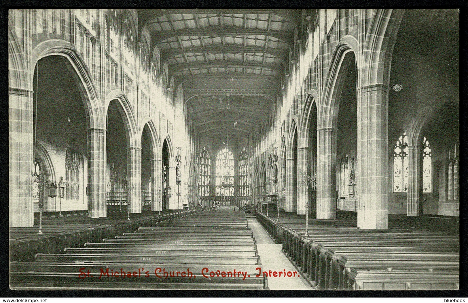 Ref 1578 - Early Postcard - St Michael's Church Interior - Coventry Warwickshire - Coventry