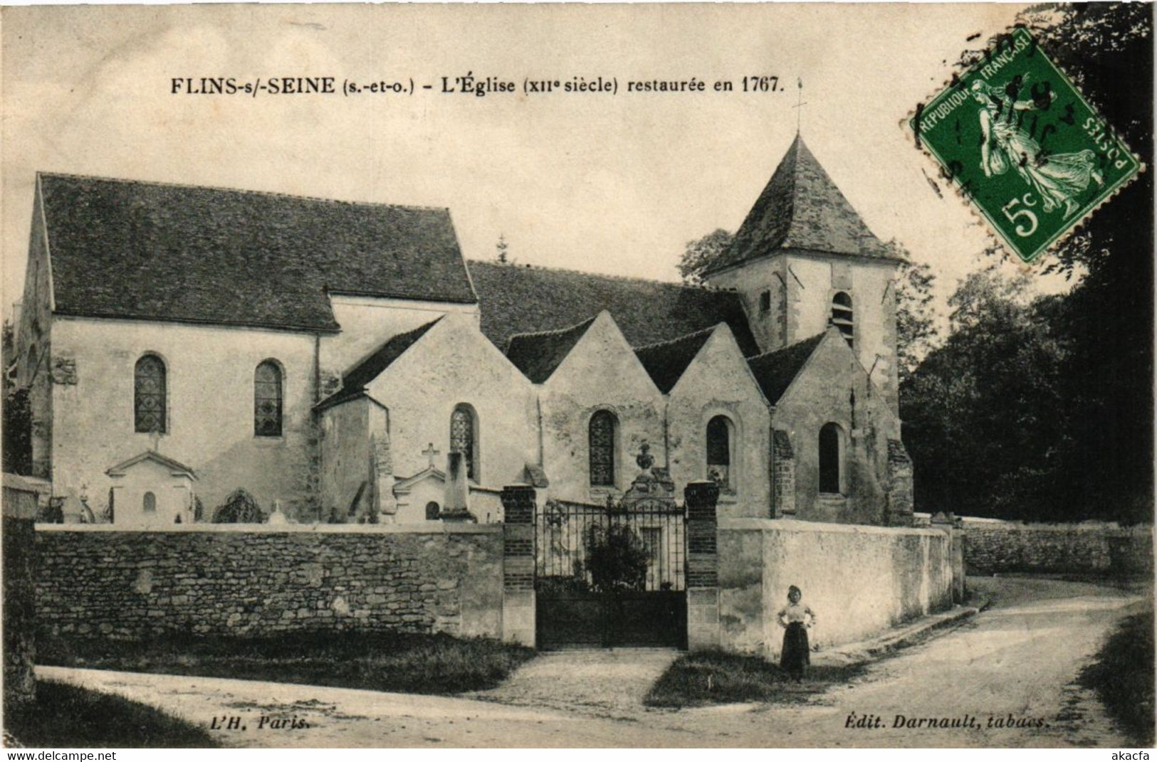 CPA FLINS-s/-SEINE - L'Église (XII Siecle) Restaurée En 1767 (246744) - Flins Sur Seine